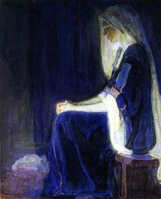 a painting of a woman sitting on a stool