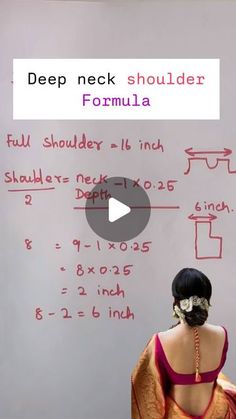 Abidha Begum on Instagram: "Deep neck shoulder formula #deepneck #shoulders #blousemurah (deep neck blouse, shoulder calculation, )" Deep Neck Blouse Designs, Deep Neck Design, Deep Neck Blouse, Princess Cut Blouse Design, Casual Blouse Designs, Black Blouse Designs, Sari Blouses, Chudi Neck Designs, Chudidhar Neck Designs