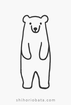 a black and white drawing of a bear