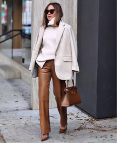 Black Leather Pants, Fashion Trends Winter, Brown Pants, Winter Trends