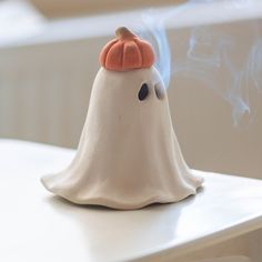 Kafvhsty Ghost Incense Holder Set: Resin Ghost, Pumpkin, & Witch Hat Design, Aromatherapy Burner for Home & Living Room Decor - Walmart.com Ghost Incense Burner, Ghost With Pumpkin Head, Mini Clay Ideas Halloween, Ghost Clay Sculpture, Ghost Incense Holder, Clay Ghost Tealights, Halloween Incense Holder, Ceramic Witch Hat, Air Dry Clay Halloween Ideas Diy