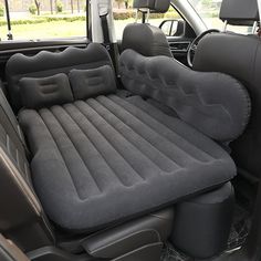 an inflatable car seat is shown with the back seats folded down and facing forward