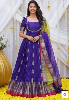 Pattu Anarkali Dress, Organza Frocks, Fashion Show Dresses, Latest Blouse Designs Pattern