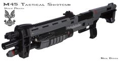 Halo: Reach M45 Tactical Shotgun Built with LEGO Bricks Lego Halo, Army Of Two, Lego Board, Lego Military, Lego Dc, Cool Lego Creations, Lego Stuff, Home Defense