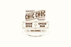 the label for spiced spice from chic choc, which is made with cinnamon and