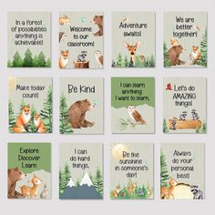 there are many cards with animals on them