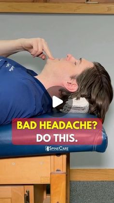 Dr. Michael Rowe | SpineCare on Instagram: "Dr. Rowe shows an easy exercise that can help quickly relieve a bad headache.  All it requires is a towel and is great at releasing stress and tension in muscles (that may lead to a headache).  Let us know how it works for you!   #headache #headaches #headacherelief" Reflexology For Headaches, Headache Behind Right Eye, Cervicogenic Headache Relief, Cluster Headache Relief, Natural Headache Reliever, Headache Location Meaning, Temple Headache, Headache Back Of Head, Headache Chart