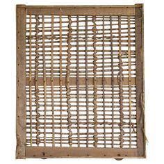 an old bamboo screen is shown against a white background