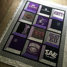 a quilt made to look like the college football team