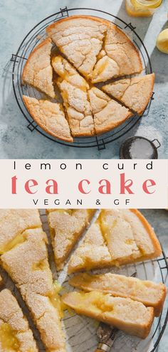 easy to make fluffy lemon curd tea cake made vegan Ella Vegan, Tea Cake Recipe, Vegan Lemon Curd, Curd Cake, Lemon Curd Cake, Cake Gluten Free, Vegan Gluten Free Desserts