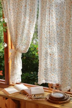 Lace Orange Floral Curtain, Country Style Cottage One Panel Window Decor Curtain - Etsy Cute Curtains For Bedroom, Cute Kitchen Curtains, Cute Curtains Bedroom, Cottage Core Curtains, Cottage Curtains Ideas, Country Cottage Curtains, Autumn Curtains, French Country Kitchen Curtains, Cottagecore Window