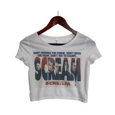 This faded distressed Scream crop top is perfect to dress up or wear casual. The image is sublimated onto the material making the top buttery soft! **This crop top is fitted and runs slightly on the smaller side.** Fabrication: 52% Airlume combed and ring-spun cotton 48% poly Scream Horror Crop Top, Scary Movie Tops for Women, Retro Vintage Spooky Top, Boho Stylish Tops, Summer Tops, Horror Movie Fan Gift, Scream Crop Top, Halloween Crop Top, Vintage Spooky Crop Top, Retro Horror Crop Top, Boho Halloween Crop Top, Vintage Spooky, Retro Horror, Movie Tees, Vintage Crop Tops, Scary Movie, Swaggy Outfits, Top Vintage, Fame Dr