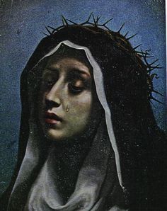 a painting of the head of jesus wearing a crown of thorns