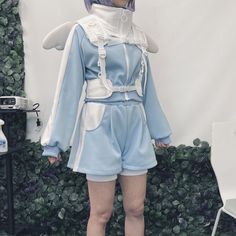 X Cloud Aesthetic Clothes, Pastel Blue Fashion, Cute Blue Clothes, Jellyfish Aesthetic Outfit, Tenshi Kawaii Clothes, Aesthetic Blue Clothes, How To Style A Jersey, Blue Aesthetic Clothes, Space Inspired Outfits