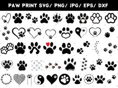 Cat Prints Paw, Dog Paw Print Art, Paw Print Svg, Wedding Horseshoes, Paw Print Design, Animal Svg, Dog Svg, Dog Paw Print, Cat Paw