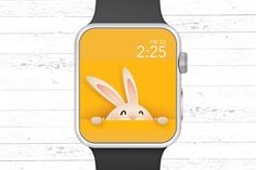 an image of a smart watch with a rabbit on it's face and the time displayed