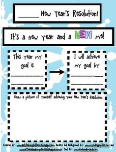 a new year's resolution for students to use in their writing and crafting projects