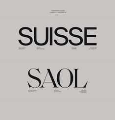 two black and white typefaces with the words susse, saql