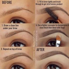 Make Up Mata, Obličejové Masky, Cool Makeup, How To Do Eyebrows, Tutorial Eyeliner, Eyebrow Hacks