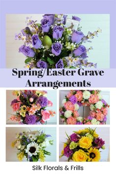 an image of spring and easter flower arrangements