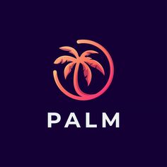 palm tree logo with the word palm