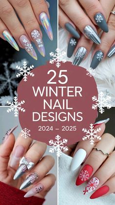 Elegant Winter Nails Classy, Round Shaped Nails, Sweater Art, New Years Nail Designs, Weak Nails, Art 2024, Trendy Nail Art Designs, Stiletto Nails Designs