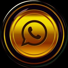 an image of a golden whatsapp button on a black background