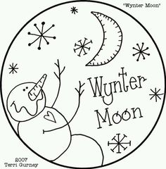 winter moon coloring page for kids