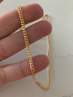 Dainty Chain Necklace, Cuban Chain Necklace, Necklace Everyday, Curb Chain Necklace, Star Chain, Solid Gold Jewelry, Chain Gold