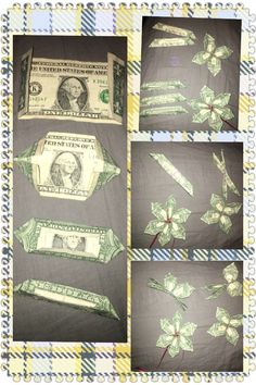 dollar bills and other items made out of paper