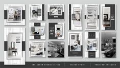 the interior design brochure is displayed in black and white colors, with an image of