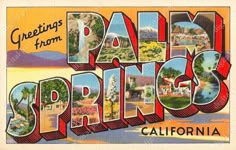 an old postcard with the words greetings from palm springs, california