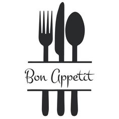 the logo for bon appetit, an italian restaurant with spoons and forks