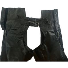 Harley Davidson Men Leather Chaps. / Buckle Closure. Front Pockets. / Raw Hem. Elastic Back. / Zip Sides With Ankle Snaps Color: Black Size: M (Largest Hole On Belt Is 32", Smallest 28" Approx.) 33-5 Good Condition. No Visible Flaws, Stains Or Tears Measurements Are Approx. See Pics. (Measurements Should Be Used As A Guide, As Sizing Differs From Brand To Brand And Style To Style. Zoom In On Pictures.) Colors And Textures May Vary Slightly From Photos. Some Photos Are Lighter Or Darker To Show Colors And Texture. Smoke Free Home! Same Or Next Day Shipping! Tags: Biker, Motorcycle, Biking, Riding, Leather, Chaps Leather Chaps, Shipping Tags, Harley Davidson Men, Leather Men, Mens Pants, Harley Davidson, Buckle, Man Shop, Bike