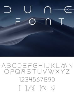 the font and numbers for dune font