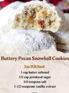 a recipe for buttery pecan snowball cookies