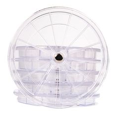 a clear plastic wheel on a white background