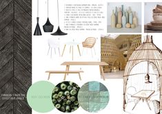 a collage of different types of furniture and decor