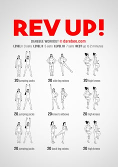 an exercise poster with the words good morning written in red and black on white background