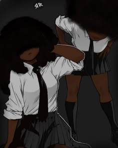 a drawing of a woman with her hands on her hips wearing a shirt and tie