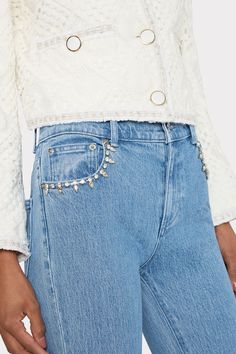 Meet Hali: Our mid-rise, crystal embellished bootcut jean. It features a front zipper, fits slim through the leg, flares out slightly at the bottom, and hits above the ankles. For a little something extra, you’ll find crystal embellishments lining the outside of each pocket. Bootcut Jean, Embellished Jeans, Crystal Embellishment, Bootcut Jeans, Summer Collection, Front Zipper, Mid Rise, Embellishments, Online Store