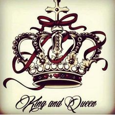 a crown with the word king and queen on it