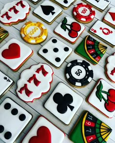 some cookies that are decorated like playing cards