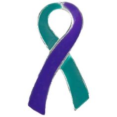 a purple and green ribbon ornament on a white background