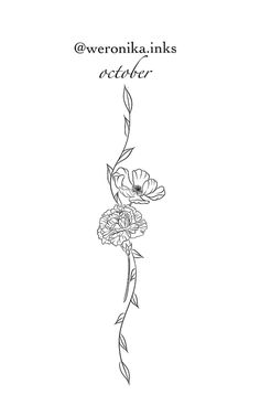 a black and white drawing of flowers with the words weronikka inks together