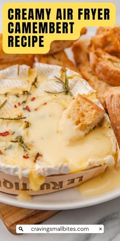 creamy air fryer camembert recipe on a plate