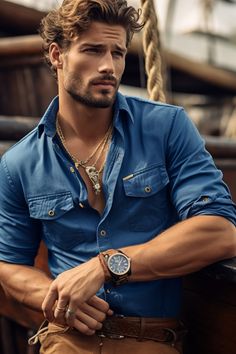 Hot Bearded Men, Male Art Model, Blonde Men, Adventurous Men, Handsome Bearded Men, Men's Denim Style, Handsome Male Models, The Heir, Character Inspiration Male