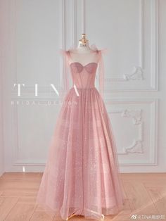 Pink Prom Dresses Aesthetic, Simple Debut Gowns, Pink 50s Aesthetic, Long Pink Dress, Debut Gowns, Vestidos Color Rosa, Simple Gowns, Classy Prom Dresses, Dress Party Night