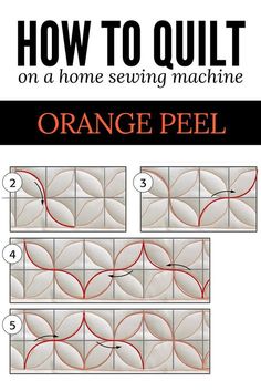 how to quilt on an orange peel pattern with instructions for the design and sewing process