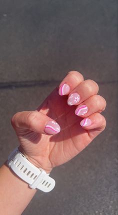 Pink Gel Acrylic Nails Short, Cute Summer Almond Nails Simple, Acyrilics Nails Ideas Summer, Almond Shape Beach Nails, Nail Inspo For 13 Yo, Cute Back To School Nails 5th Grade, Cute Back To School Nails 7th Grade, Cute Nails Back To School, Back To School Nails For Teens Short